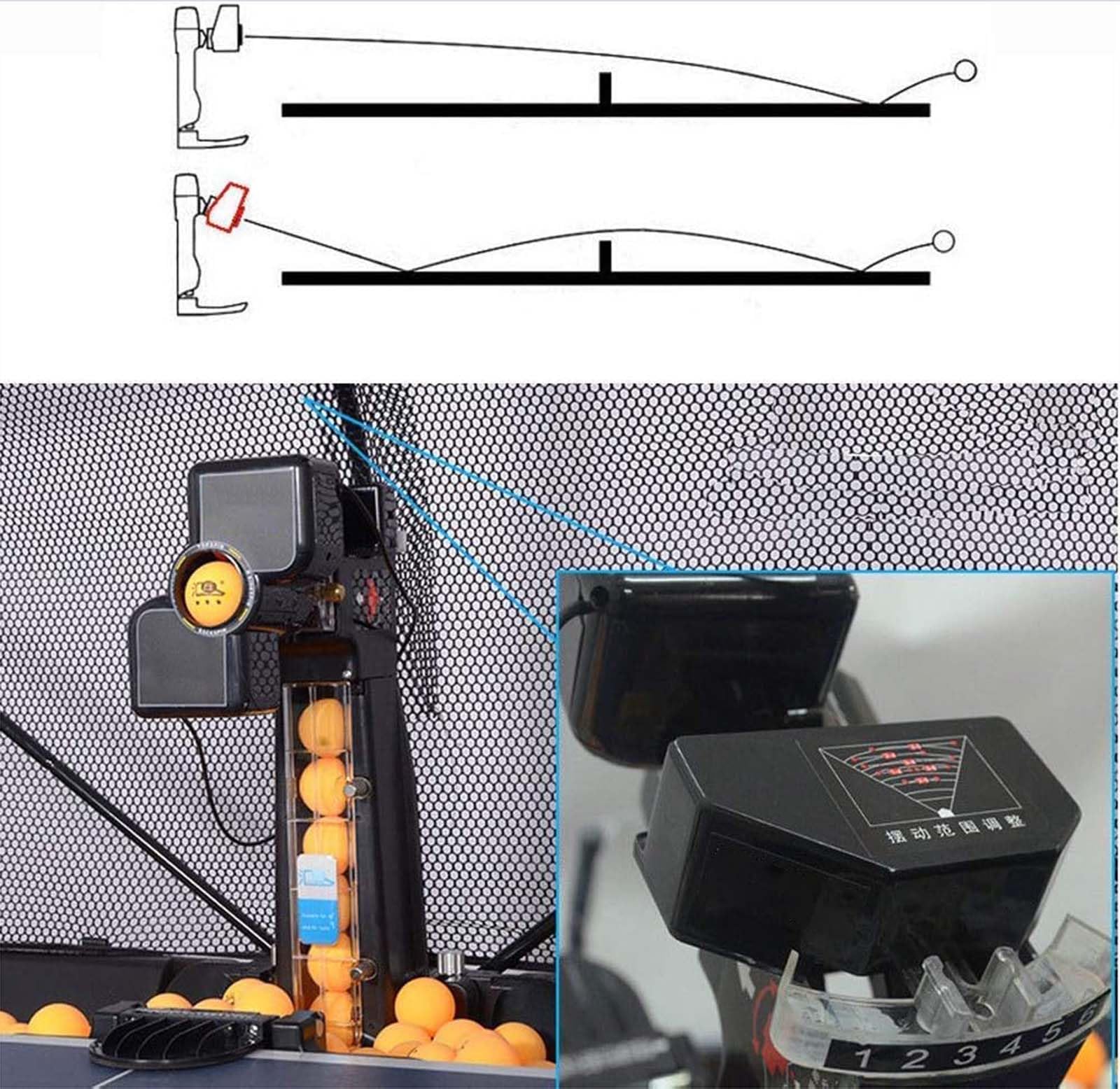 Macchina automatica per palline da ping pong robot da ping pong per allenamento - Pratica e riciclare la rete - Macchina per palline da allenamento per ping pong