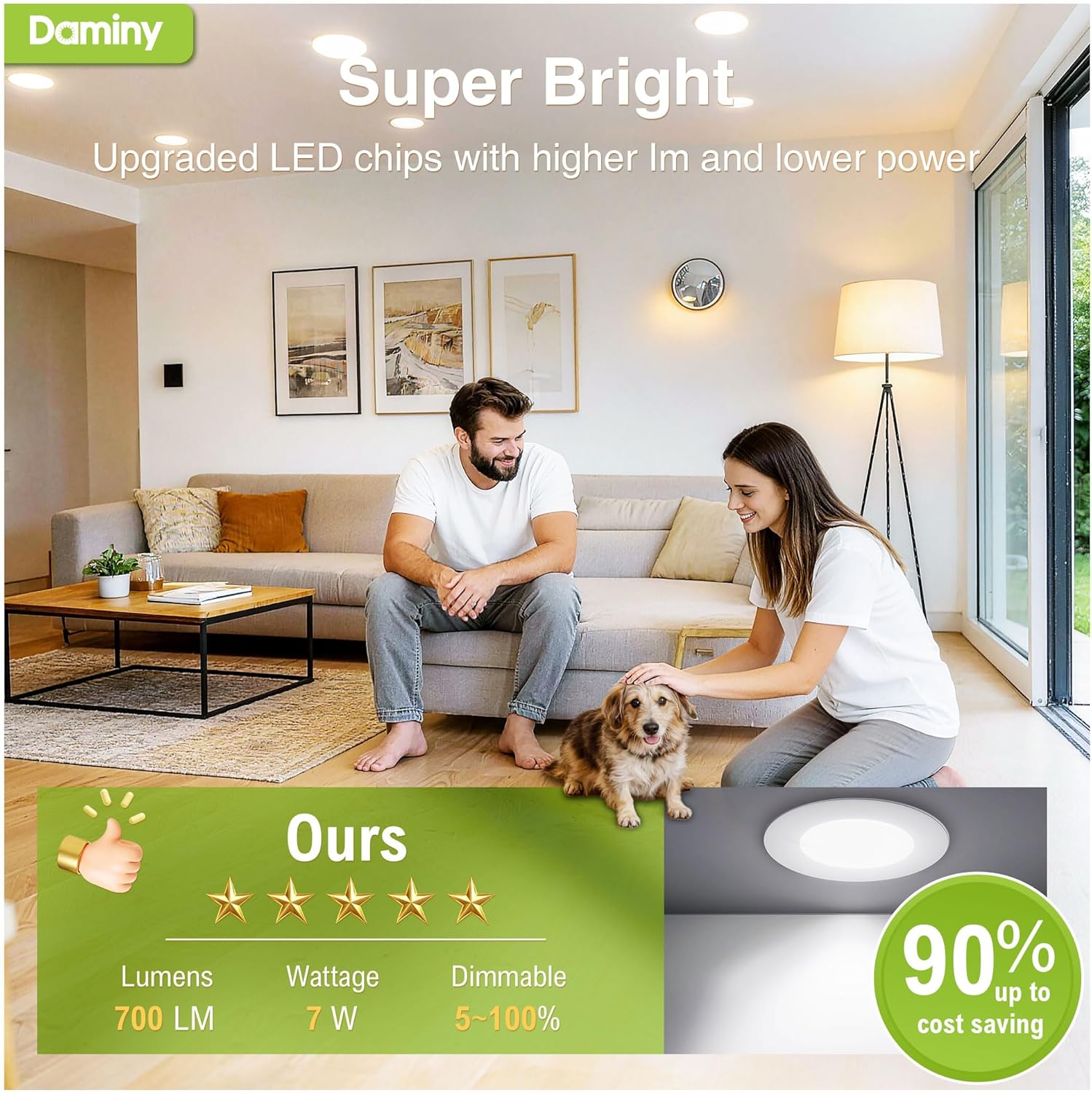 DAMINY 24 Pack 4 Inch LED Recessed Lighting with Junction Box,5CCT,Ultra-Thin Recessed Light,7W 700LM, Dimmable Canless Wafer Ceiling Light, High Brightness