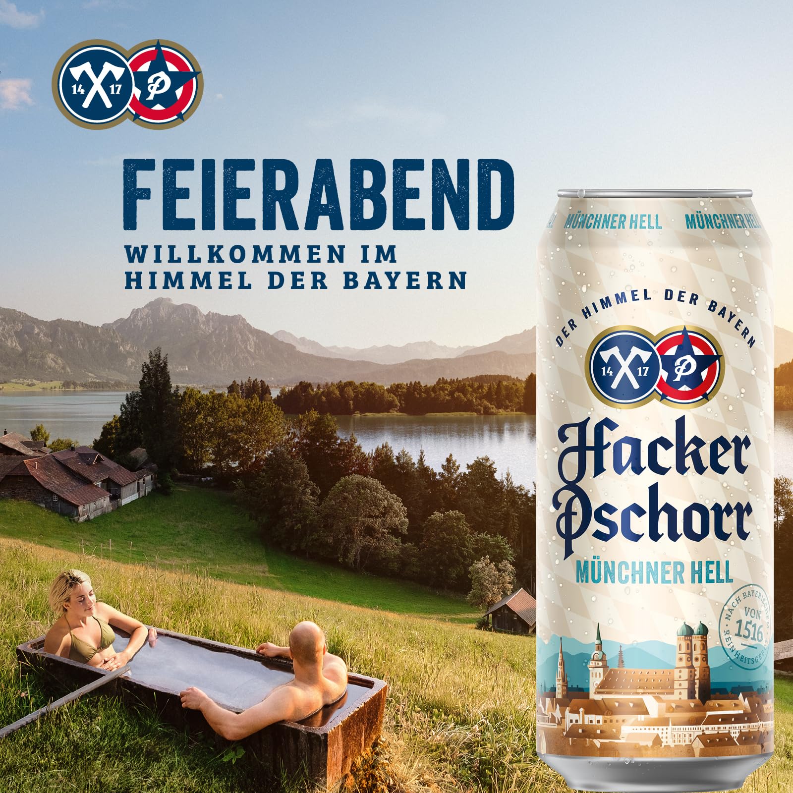 Hacker-Pschorr Münchner Hell • traditionelles Helles Bier•EINWEG(24x0,5l)