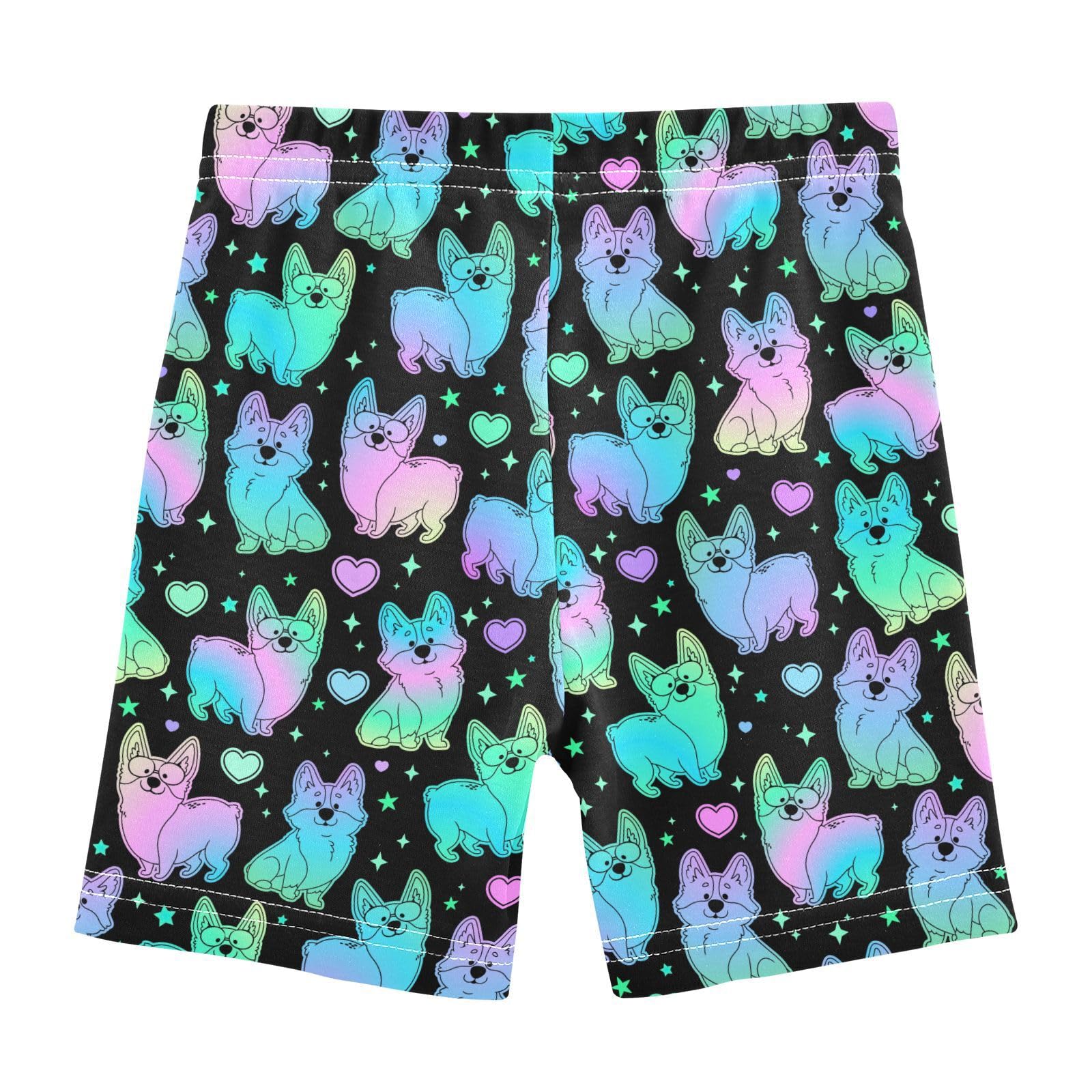 JHKKU Girls Cute Corgi Dogs Shorts Cotton Cartwheel Bike Kids Biker Under Dress Dance Short Girl Clothes 8Y