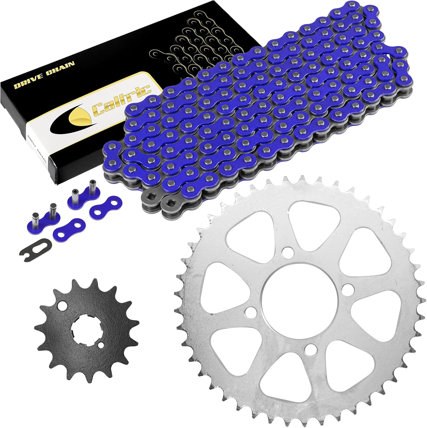 Caltric Drive Chain and Sprocket Kit Compatible with KAWASAKI KZ400 1974 1975 1976 1977 1978 1979 1980