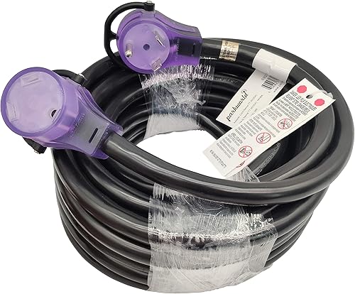Miniatura 12 de Parkworld Cable de extensión RV 30A NEMA TT-30 con asa, Camper 30amp TT-30P a TT-30R (50 pies)