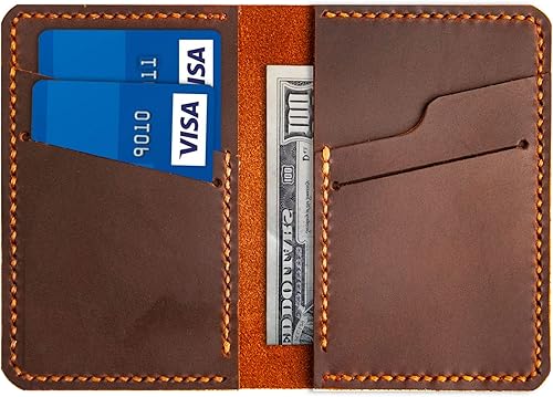 Turbosnail Personalized Minimalist Leather Bifold Wallet Slim Credit Card Holder Monogrammed Groomsmen Gift Front Pocket Case Minimalist Wallet