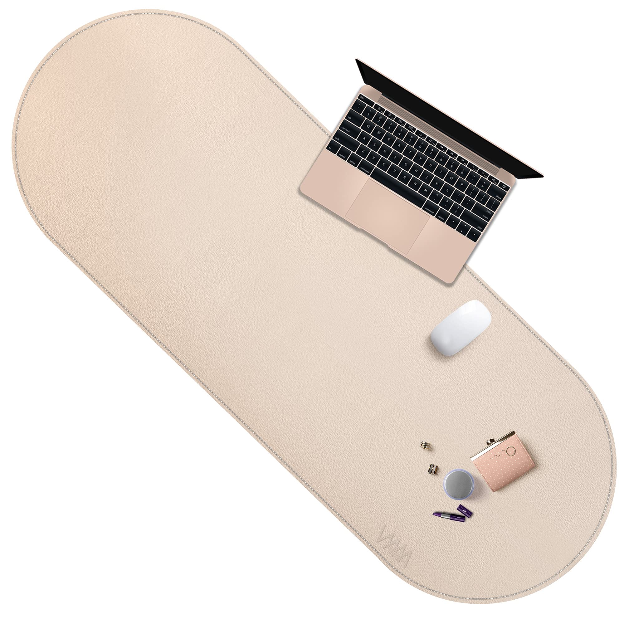 VyaaaArc Leather Desk Pad Protector,Dual Sided Gaming Mouse Pad,Office Desk Mat,Non-Slip PU Leather Desk Blotter,Laptop Desk Pad,Waterproof Desk Writing Pad (120cm x 40cm, Yellow)