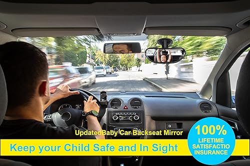 Miniatura 5 de Espejo retrovisor de bebé para automóvil, parabrisas frontal para bebé, espejo retrovisor para bebé, espejos ajustables de 360 grados para ver niños