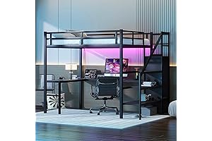Adult Loft Bed with Stairs and Versatile Storage