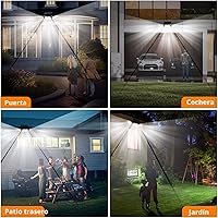 Vista 7 de Luces solares al aire libre MIHANI, luces de cubierta con sensor de movimiento de carga rápida al aire libre para terraza con alta luminosidad