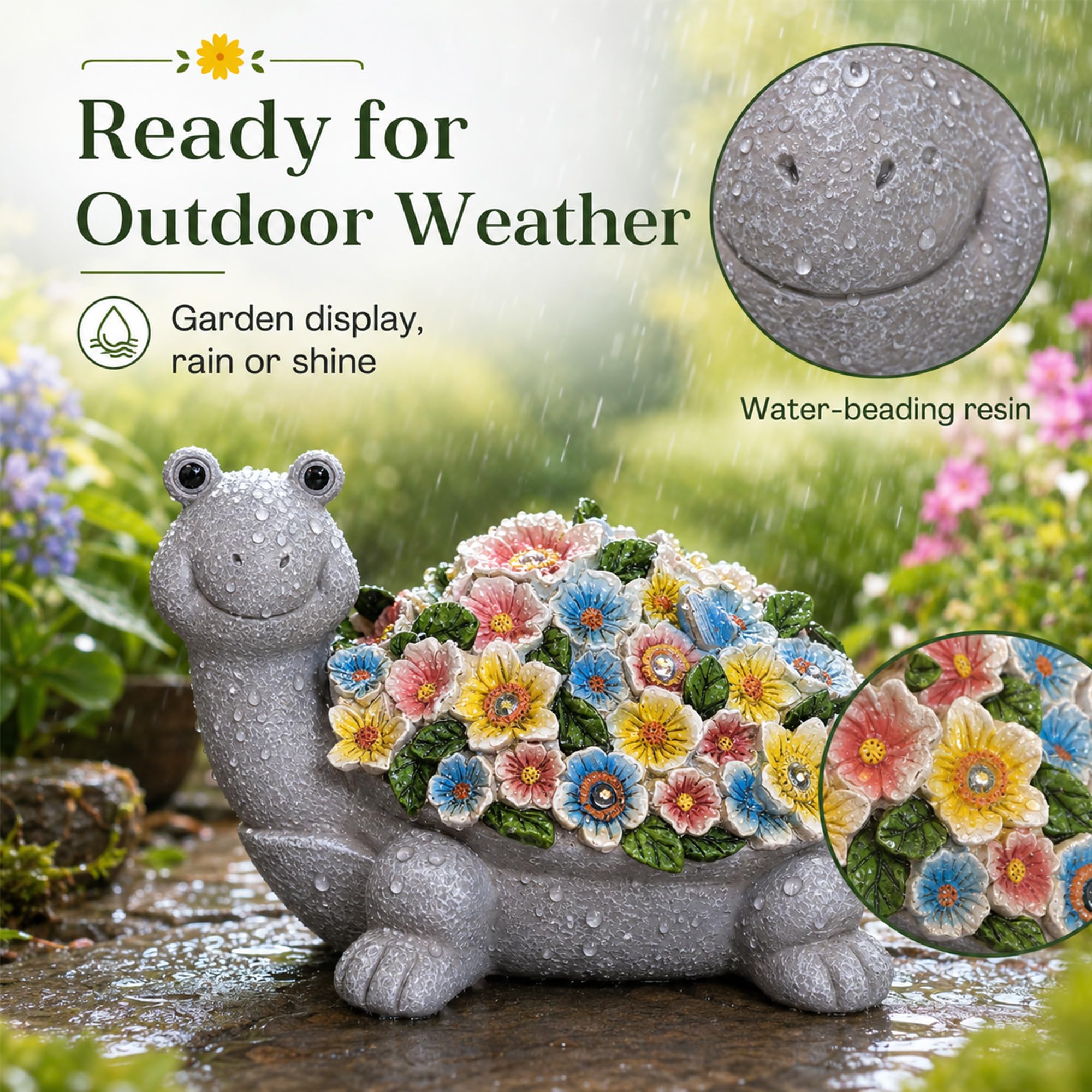 Nacome Tartaruga solare per la decorazione del giardino: statue in resina durevole