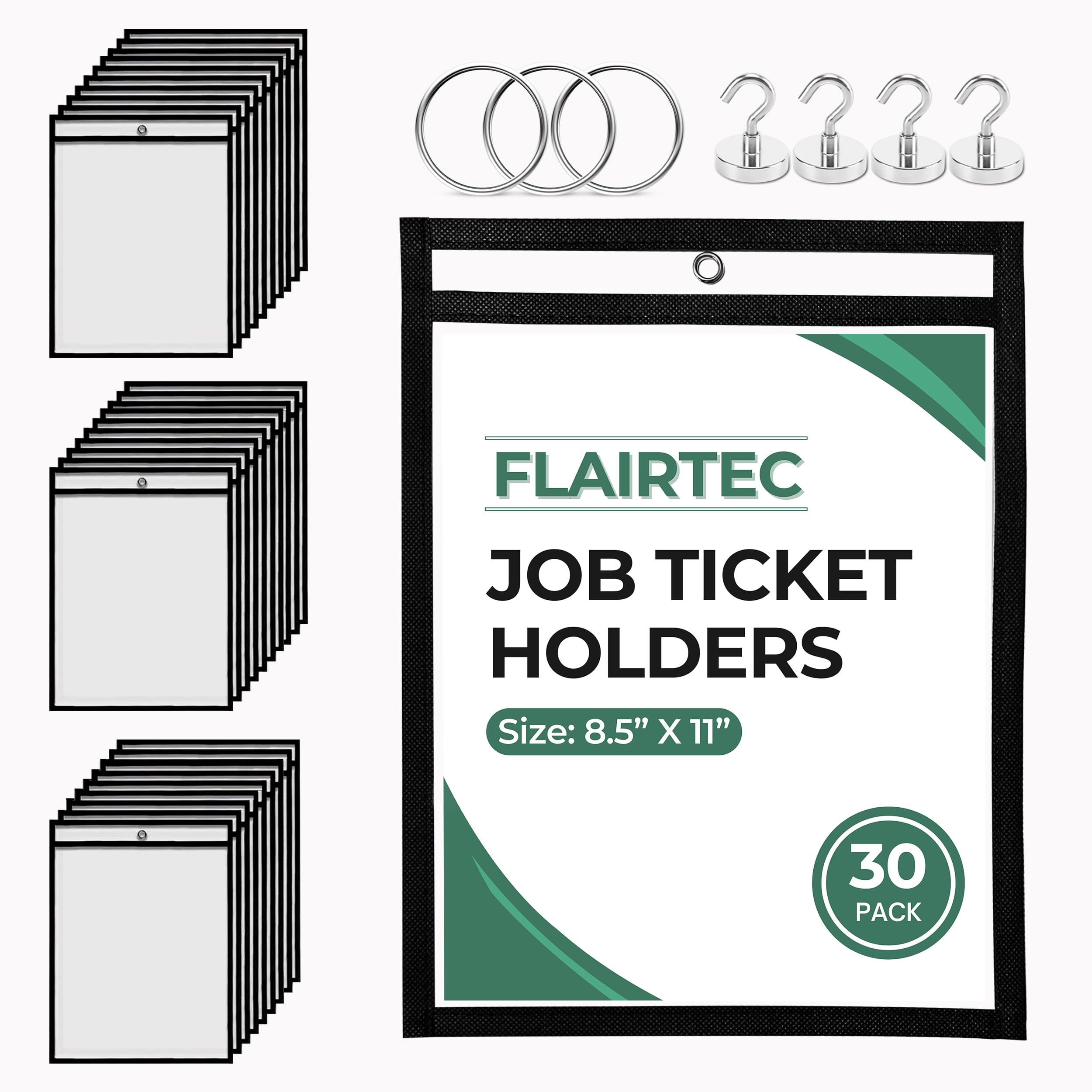 FlairTek Paquete de 30 soportes para tickets de trabajo