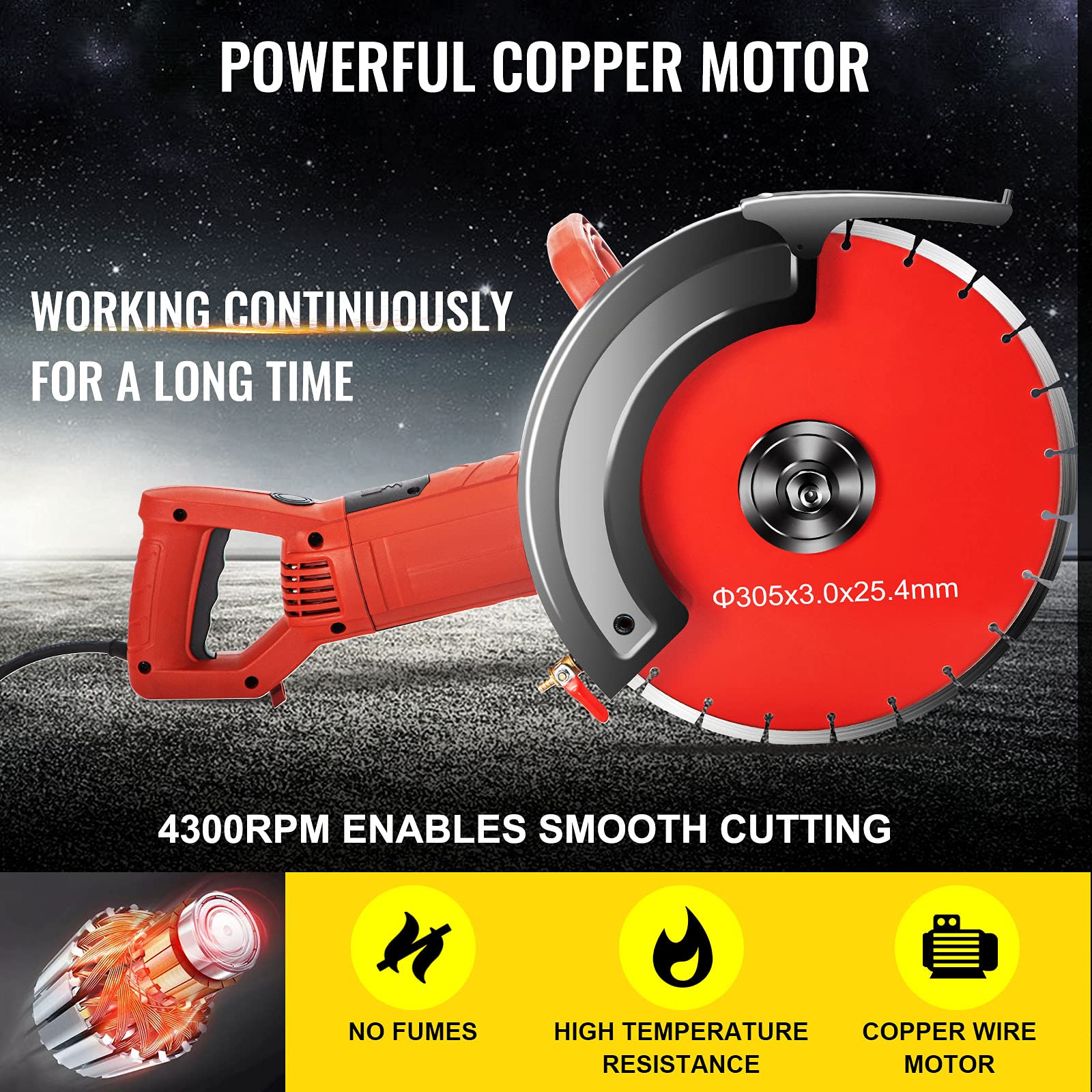 Buy VEVOR Electric Concrete Saw, 12" Concrete Cutter, 15Amp Concrete