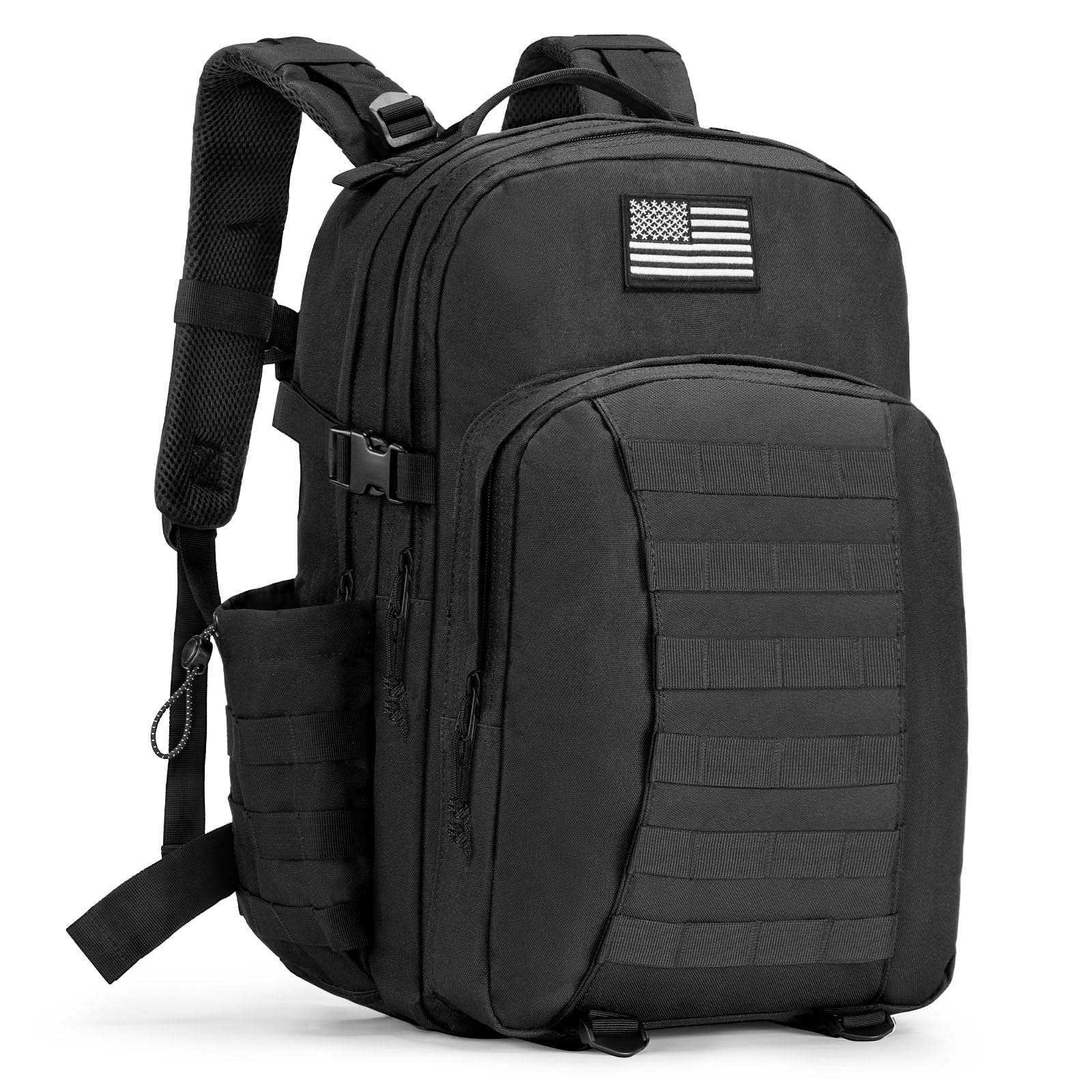 CVLIFE Tactical Backpack for Men Military Army Backpack 40L Large Molle Army Assault Pack Bug out Bag Tactical Military Survival Rucksack for Hiking, Hunting, Travel, Fishing, Camping, Black
