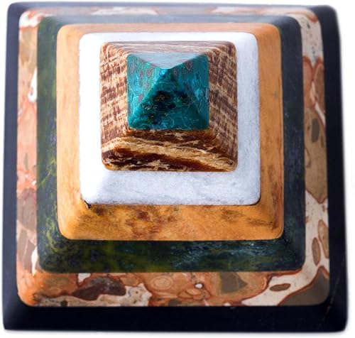 Miniatura 4 de NOVICA Piedra preciosa natural multicolor hecha a mano, energía geométrica, curación espiritual, 3 pulgadas, escultura piramidal Be Positive