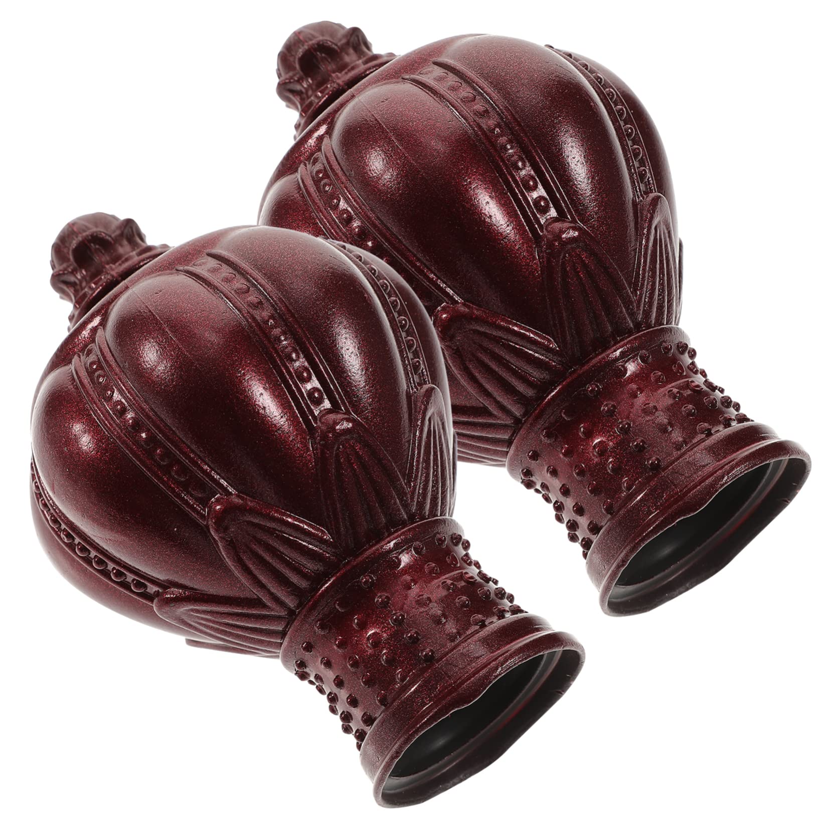 LIFKOME 2Pcs Plastic Curtain Rod Ends Stylish Curtain Rod Fittings for Home Decor Accessories for Rods for Bedroom Apartment Dorm Use