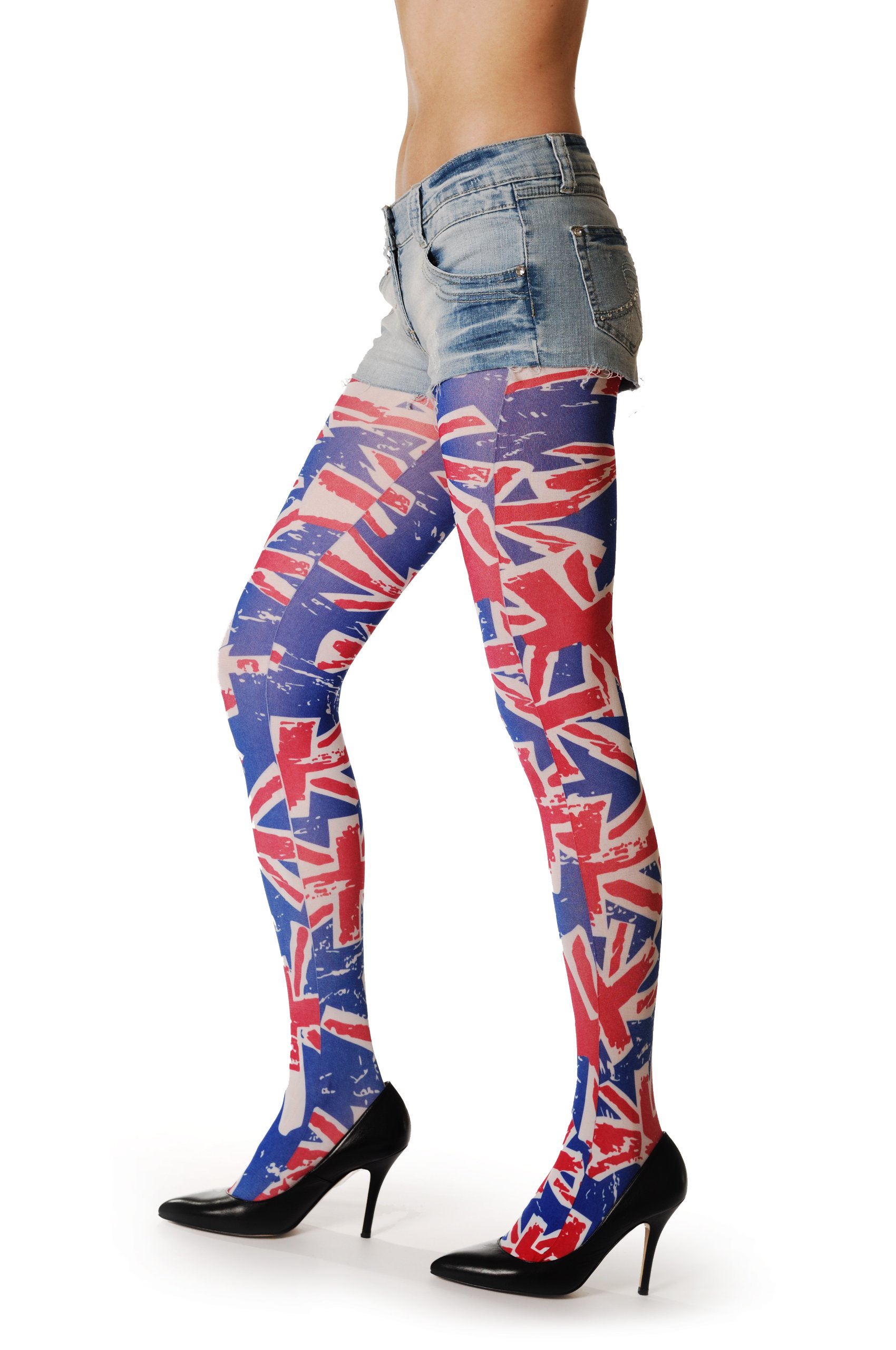 LissKiss British Flag - Multicoloured Printed Designer Opaque Tights