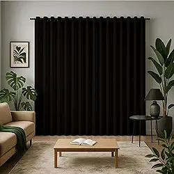 Cortina 3 Metros 300x250 Para Varão Serve em Sala, Quarto Tecido Oxford (Preto)