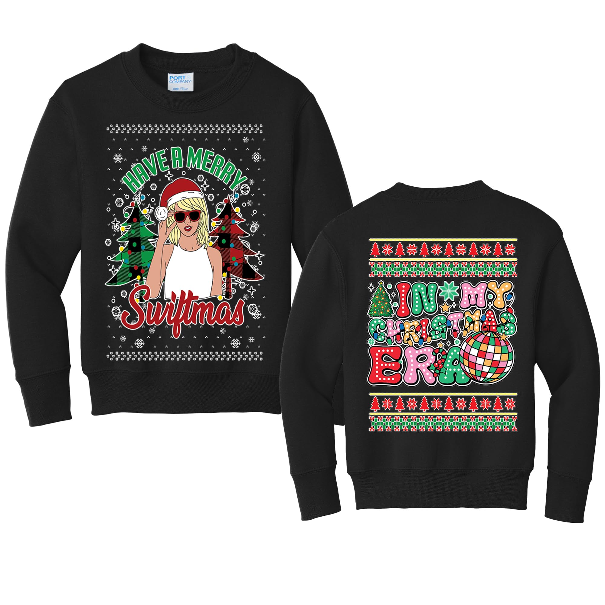 wild custom apparelMerry Swift-mas Ugly Christmas KIDS Youth Boys Girls Crewneck Sweatshirt