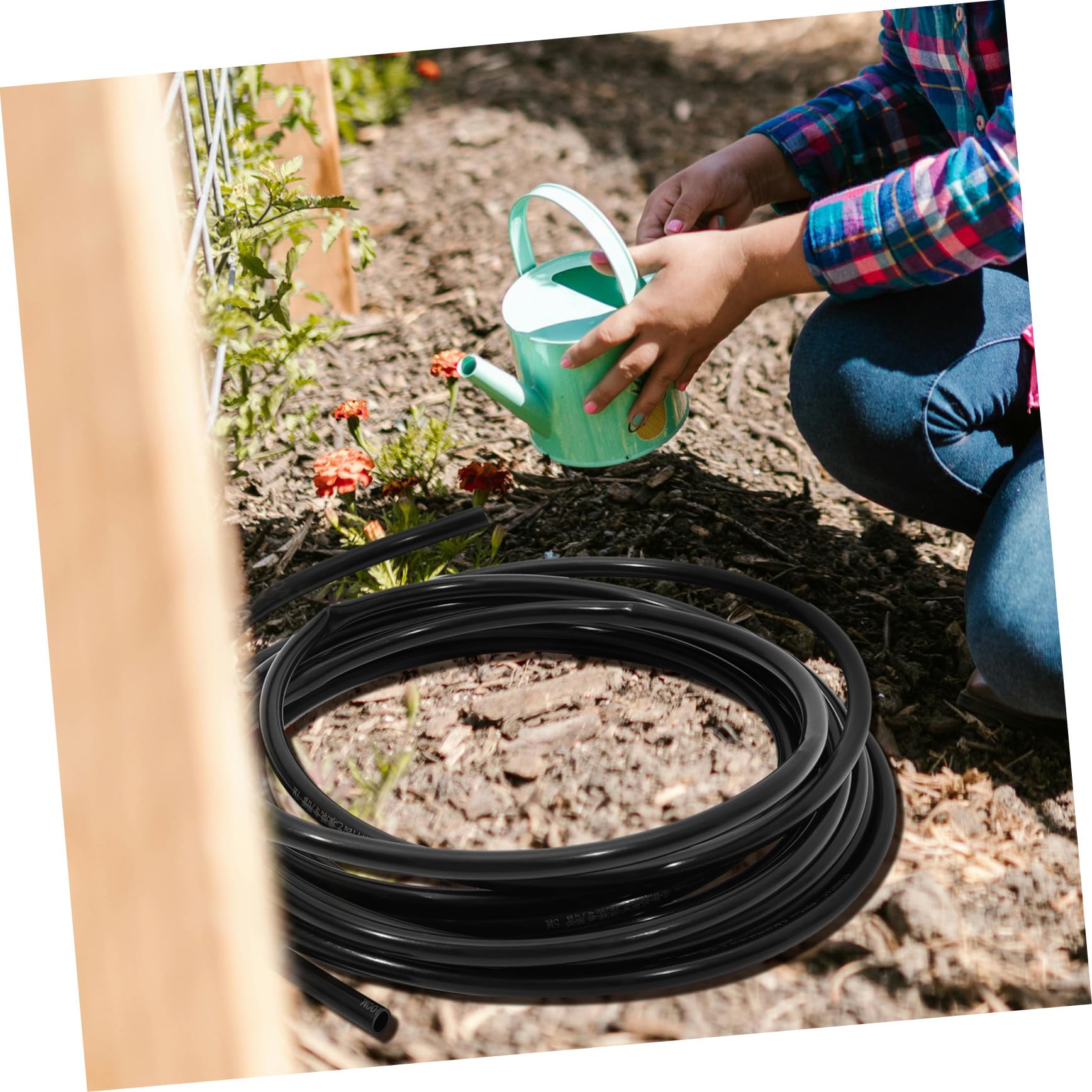 Angoily Wasserschlauch Gartenschlauch für Gartenbewässerungssystem Bewässerungsschlauch mit Verteilerschlauch Geeignet für Gewächshauspflanzen Rasenflächen und Topfpflanzen