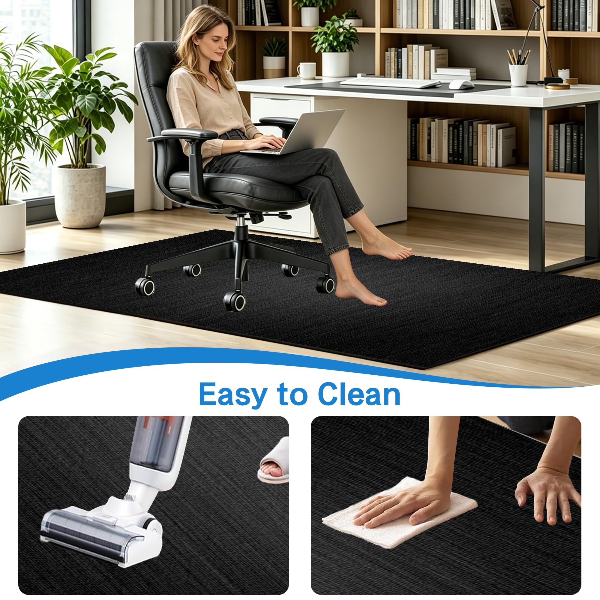 Teppich-Stuhlmatte, bürostuhl unterlage teppich, Gaming Teppich Stuhlunterlage 110 x 140 cm Bodenschutzmatte für Hartböden, schreibtischstuhl unterlage für Laminat, Bürostuhl Matte für Bodenschutz