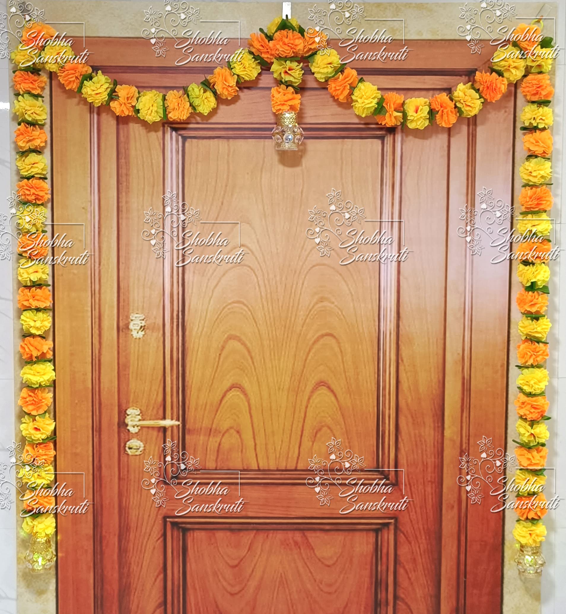 Shobha Sanskruti Artificial Flowers Door Toran with 3 Lights