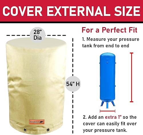 Miniatura 5 de Redford Supply Co. Cold Snap (5F), cubierta aislada para tanque de presión de pozo redondo, 28 pulgadas de diámetro x 54 pulgadas de alto, cubierta