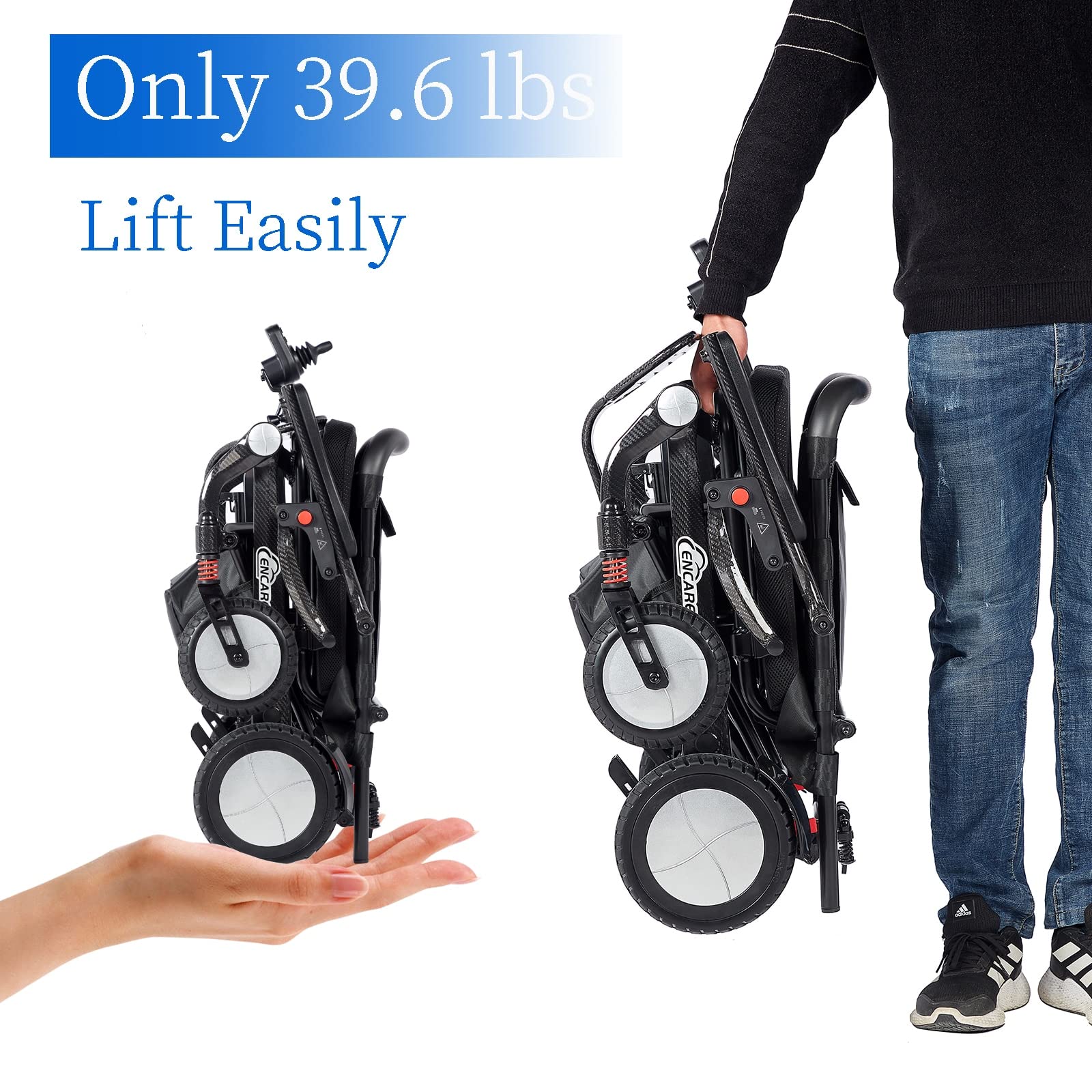 Silla de Ruedas eléctrica de Fibra de Carbono Potente y Ligera, Plegable y portátil para facilitar los Viajes. Diseño Estable y cómodo. Peso: 19 kg.