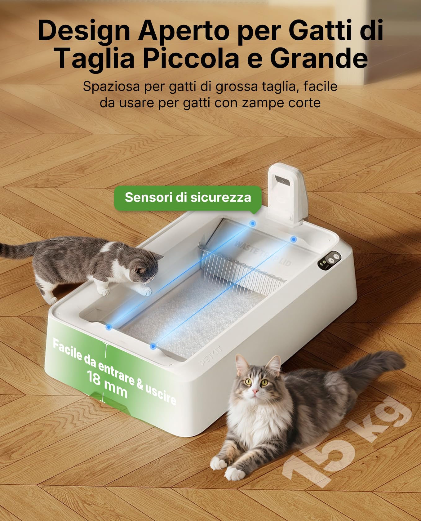 PETKIT PUROBOT Crystal Duo Lettiera Gatto Autopulente con Cappuccio Chiuso, Telecamera AI, Monitoraggio Intelligente della Salute, Pulizia Bidirezionale, Eliminazione degli Odori