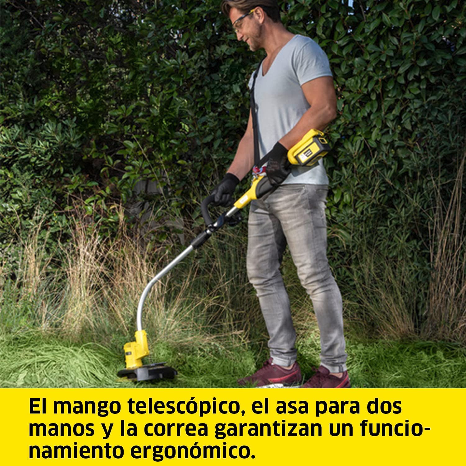 Kärcher, 36 V Cortabordes LTR 36-33, Velocidad de Corte 7000 r,p,m, con Correa, Compatible con batería 36 V de Kärcher, No Incluye batería, Amarillo, Diámetro de Corte 28-33 cm, Grosor del Hilo 2 mm