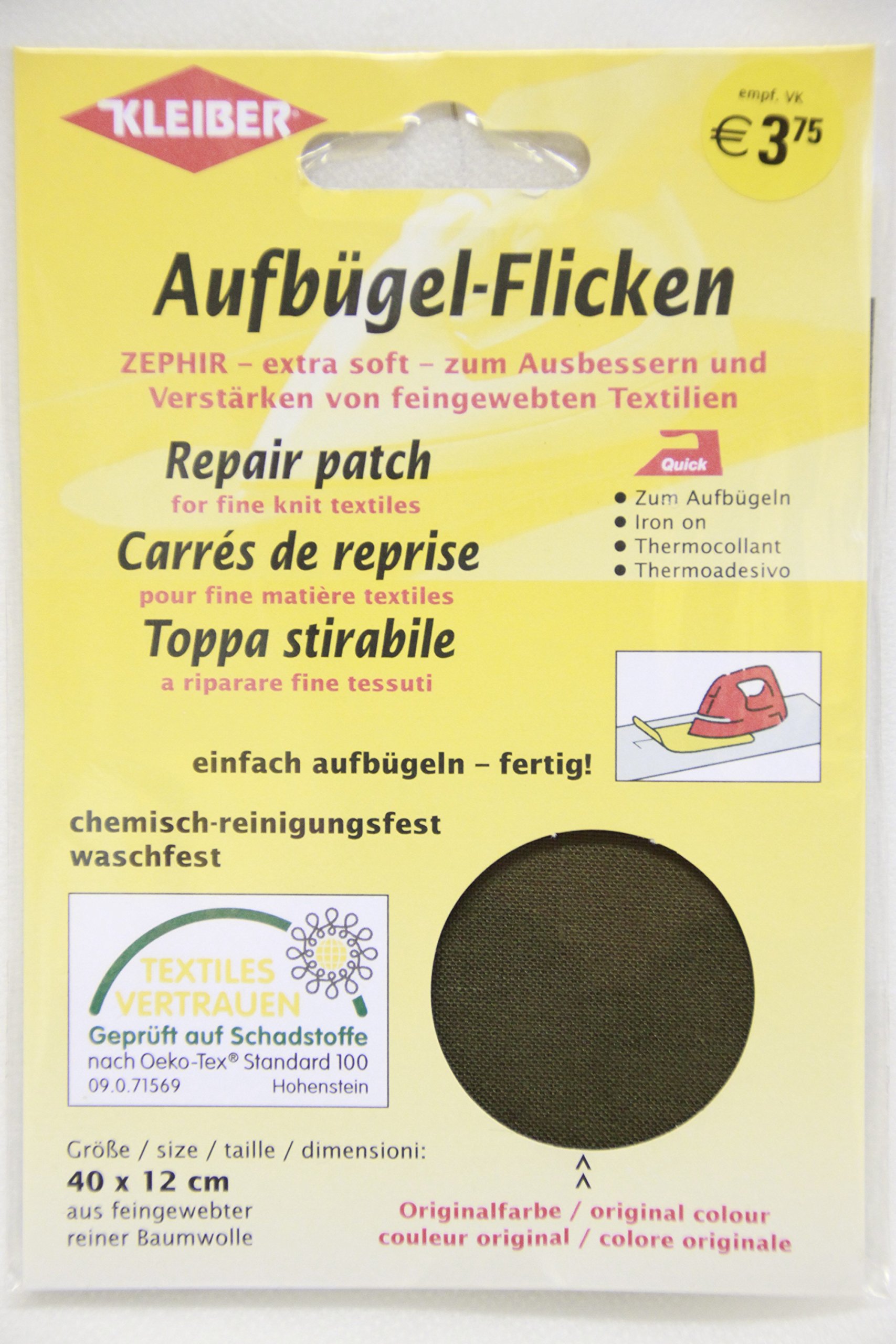 Zephyr iron-on patches, size: 40 cm x 12 cm, fine patches, material: 100 % cotton 19 khaki โ image 1