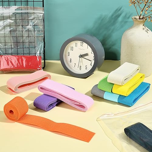 Miniatura 4 de BENECREAT 12 colores 13 yardas cinta elástica 1.181 in1.2'' ancho elástico costura artesanía banda elástica para lazos para el pelo diademas