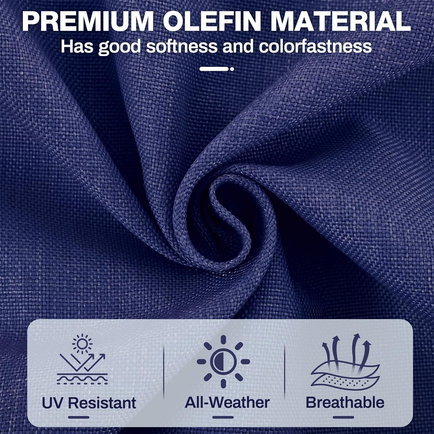Juexica Outdoor Chair Cushion Set of 1, 22 x 25 Inch Deep Seat Pad and 22 x 22 Inch Back Cushion, Waterproof Fade-Resistant High Resilience for Patio Furniture Sofa Chair Replacement, Navy Blue