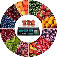 Vista 8 de ROVSUN Báscula electrónica de computación de precio comercial de 88LB 88.2 lbs con pantalla LCD para tienda minorista, cocina, mercado