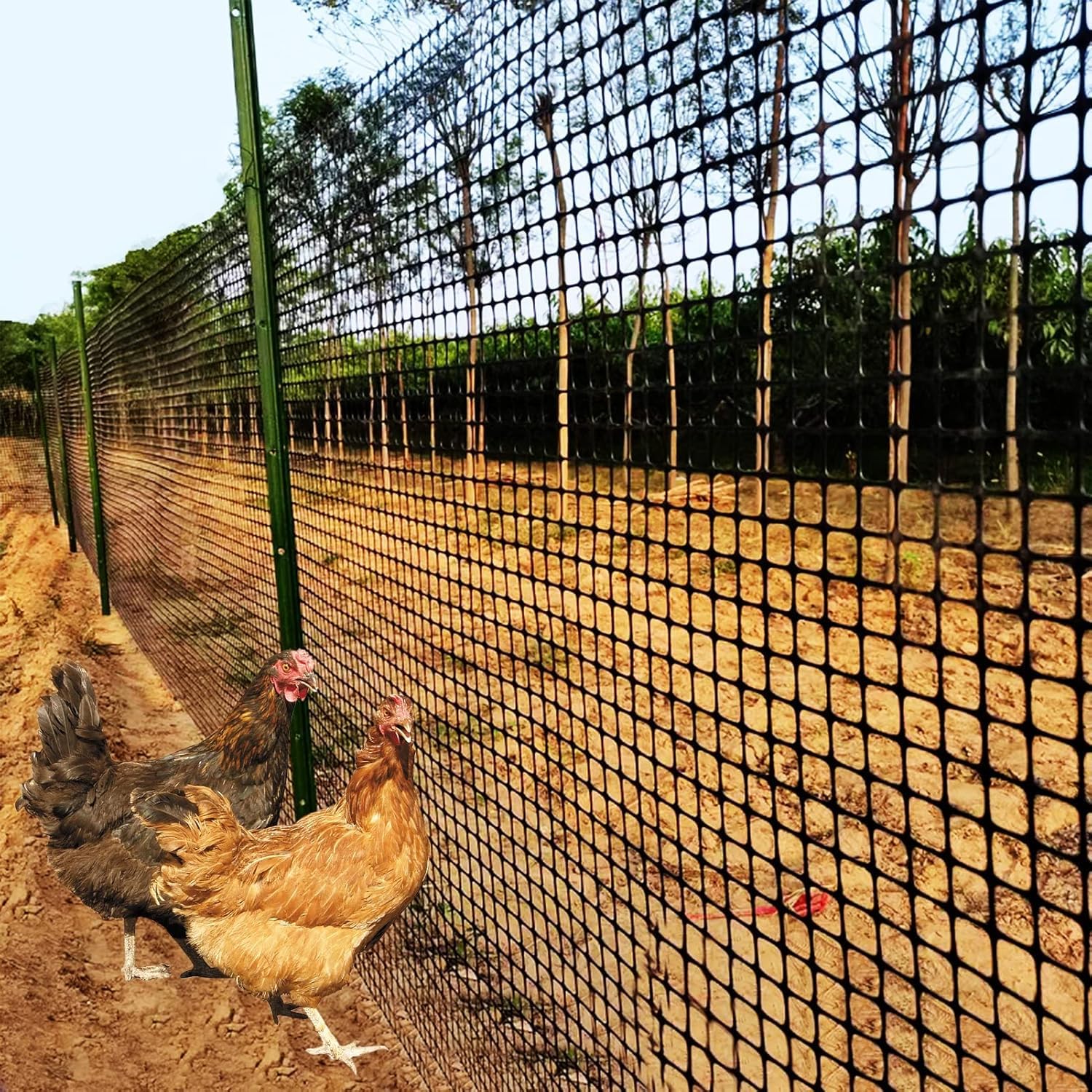 Ogrodzenie Ogrodowe Bariera dla Zwierząt Zewnętrzne Zabezpieczające Rolka Pies Kurczak Kot Wielokrotnego Użytku Plastikowe Zabezpieczenie Budynku Ekran(1.2x50m(4x164ft))
