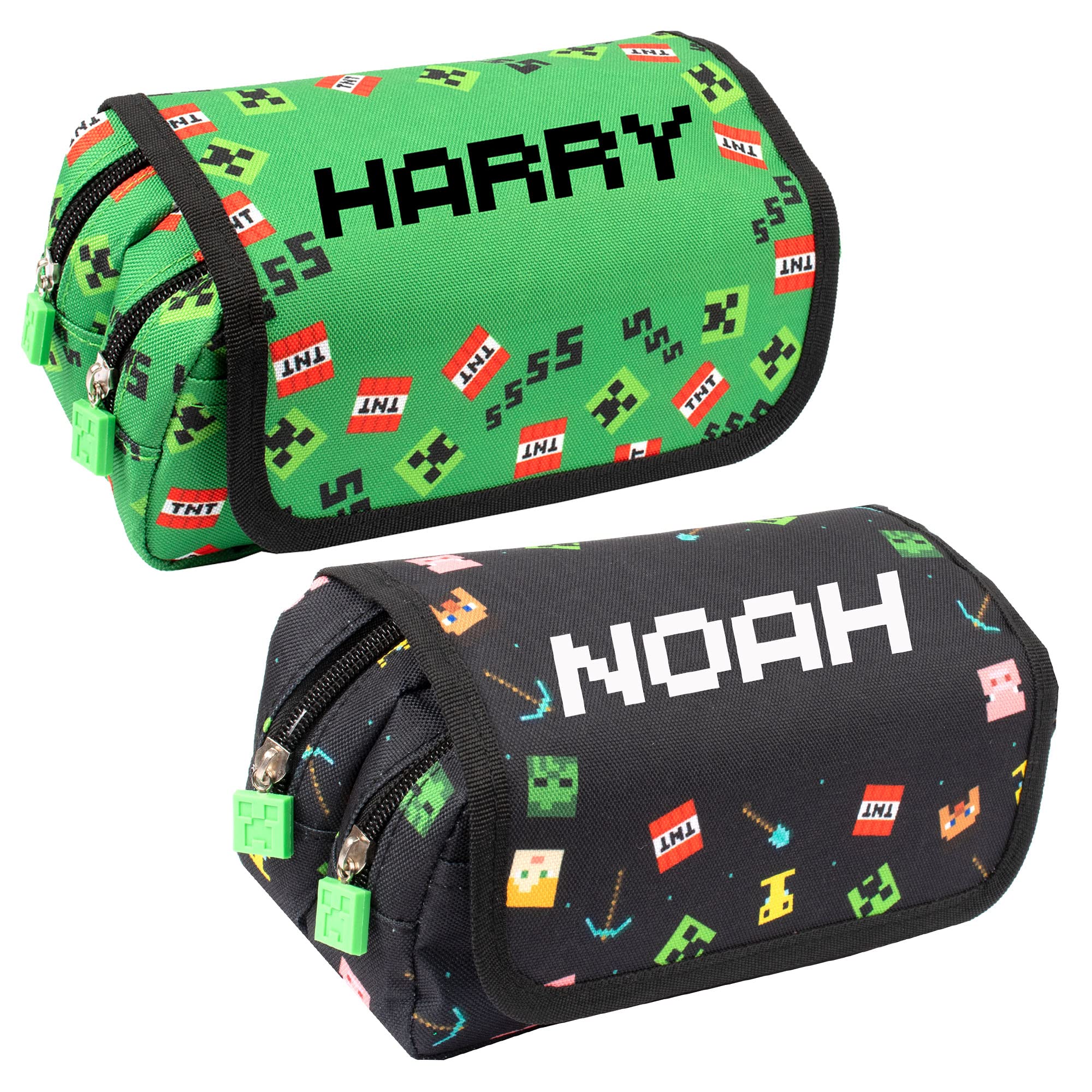 Trousse Scolaire Minecraft Officielle Grande Capacité - 2 Compartiments Pour Garçons Et Filles