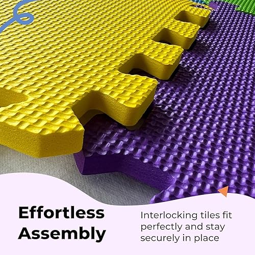 Vista 49 de MioTetto Alfombra de juegos para bebés de espuma suave no tóxica, tapete de juegos para niños y niñas, alfombrilla con rompecabezas de 36/16 piezas