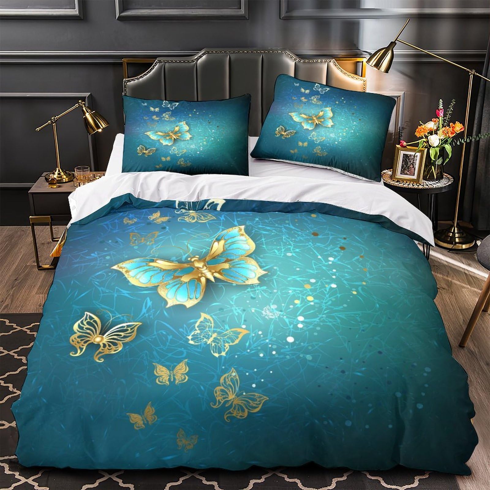 Housse de couette chat hypoallergénique en microfibre respirante super douce effet 3D King
