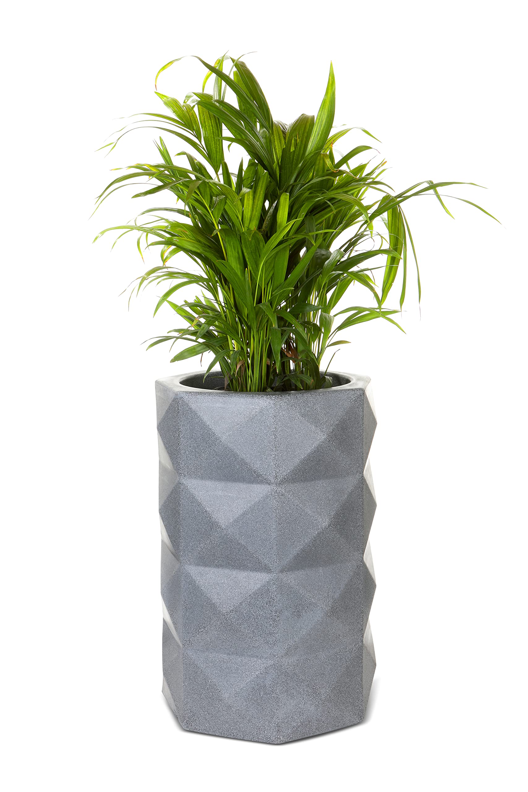 BLUME Flux 22 Inch Medium Light Grey Stone Planter for Home & Balcony Décor, Gardening Planters, Decorative, Plastic Pot for Your Perfect Space, Modern Flower Pots for Indoor & Outdoor Use (B09ZLK1235) Amazon Price History, Amazon Price Tracker