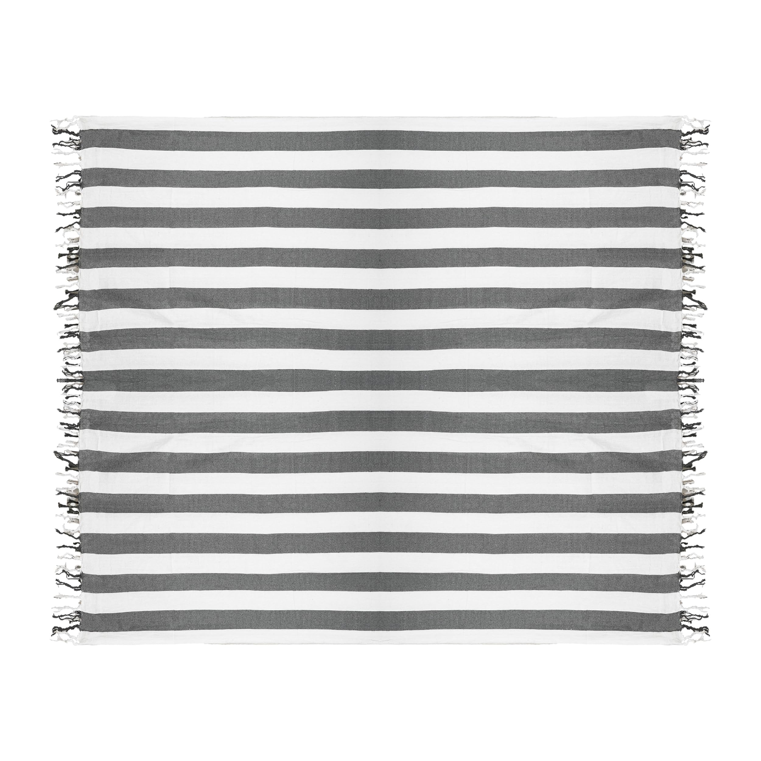 Fouta Playa Extra Grande con Flecos 210x240 cm - Beach Towel, Toalla Hammam, Secado Rápido, Pareo Gigante, Manta de Picnic, 60% Fibra, 40% Algodón, Ideal para Piscina, Viaje, Camping - Gris Osculo