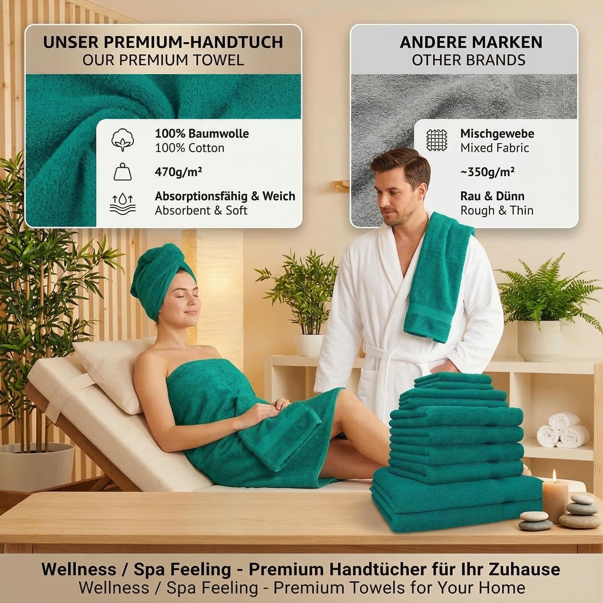 Betz Juego de 10 Piezas de Toallas Premium 100% algodón 2 Toallas de baño 4 Toallas de Mano 2 Toallas Invitados 2 Manoplas de baño Color