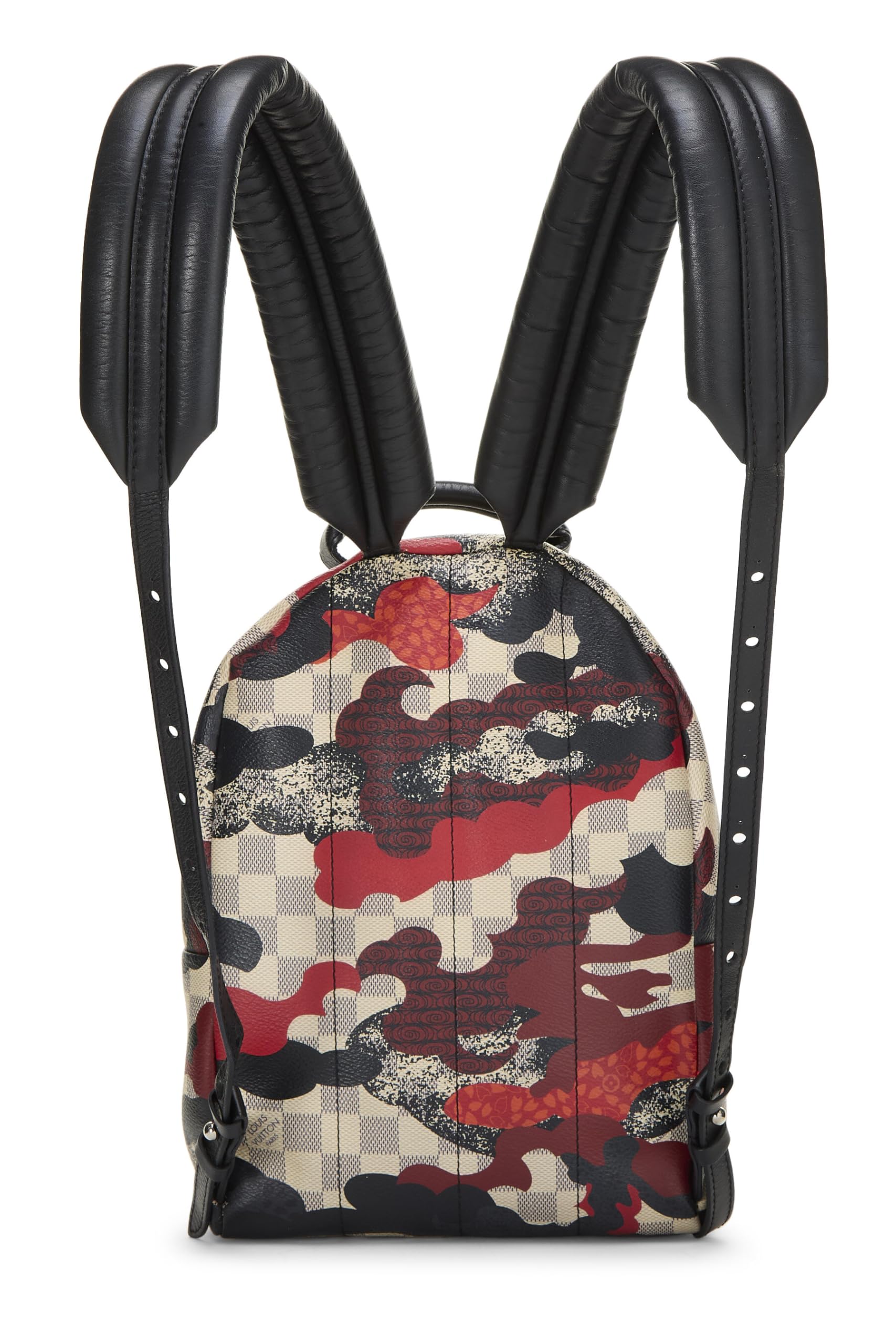 Louis Vuitton, Pre-Loved Red Damier Azur Palm Springs PM, Red