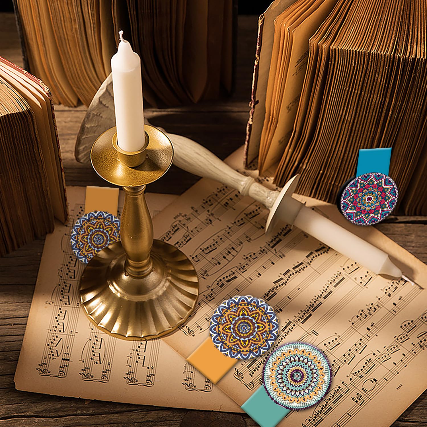 Marcapaginas Magnetico de Mandalas, Marcadores de Libros Originales, Punto de Libro