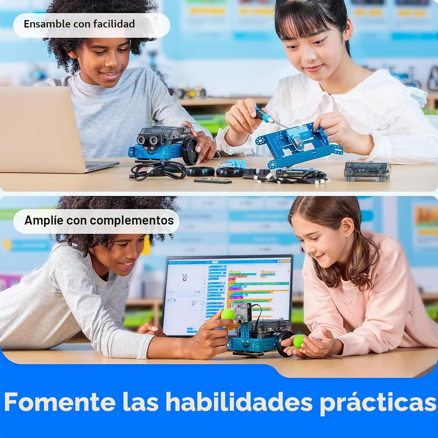 Makeblock mBot2 Robot programable Compatible con Scratch y Python, codificación para niños, Soporte WiFi, IoT, Juguete para niños de 10 años+