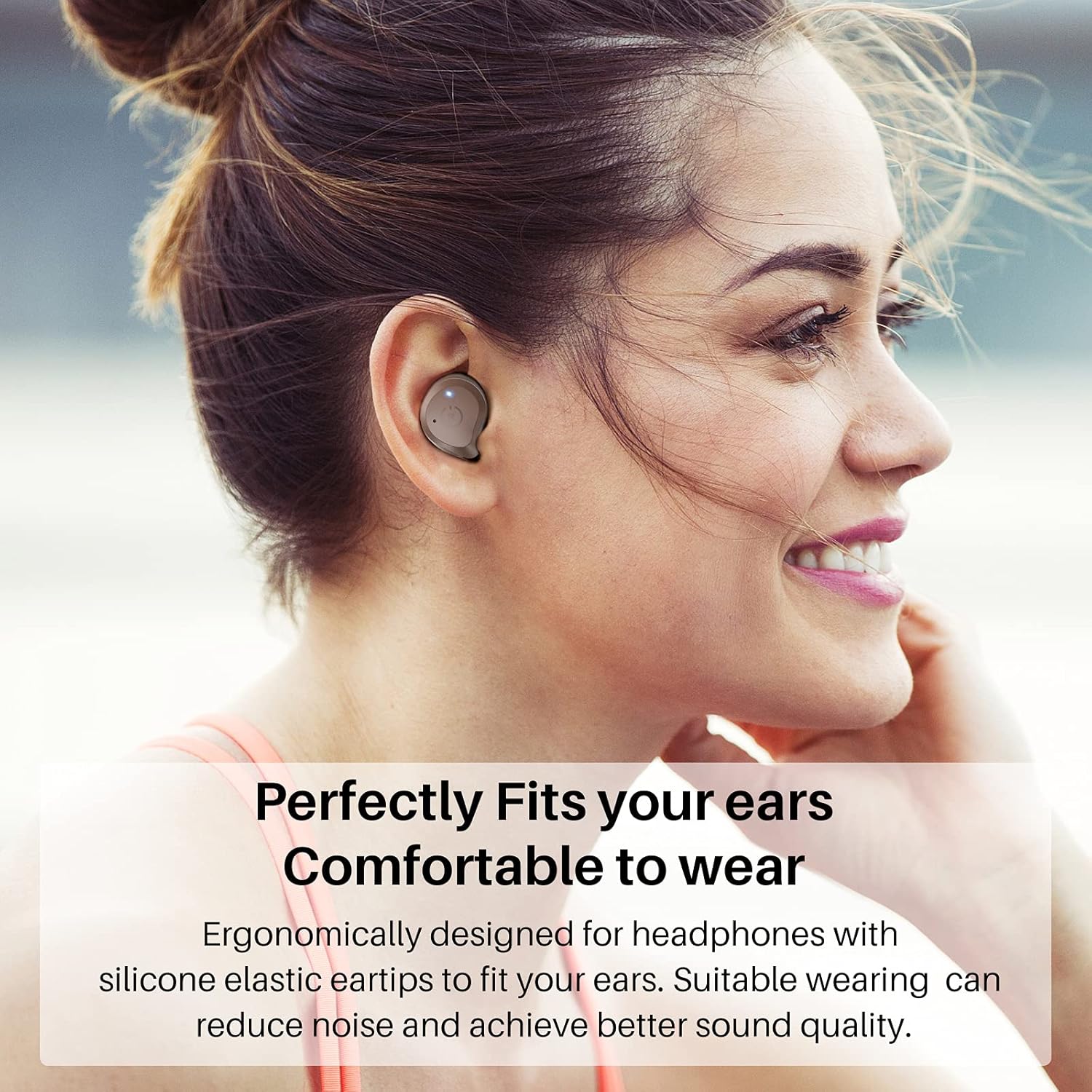 TOZO NC9 Hybrid Active Noise Cancelling Wireless Earbuds, ANC in Ear Headphones IPX6 Waterproof Bluetooth 5.0 Stereo Earphones, Immersive Sound Premium Deep Bass Headset,Brown : Electronics