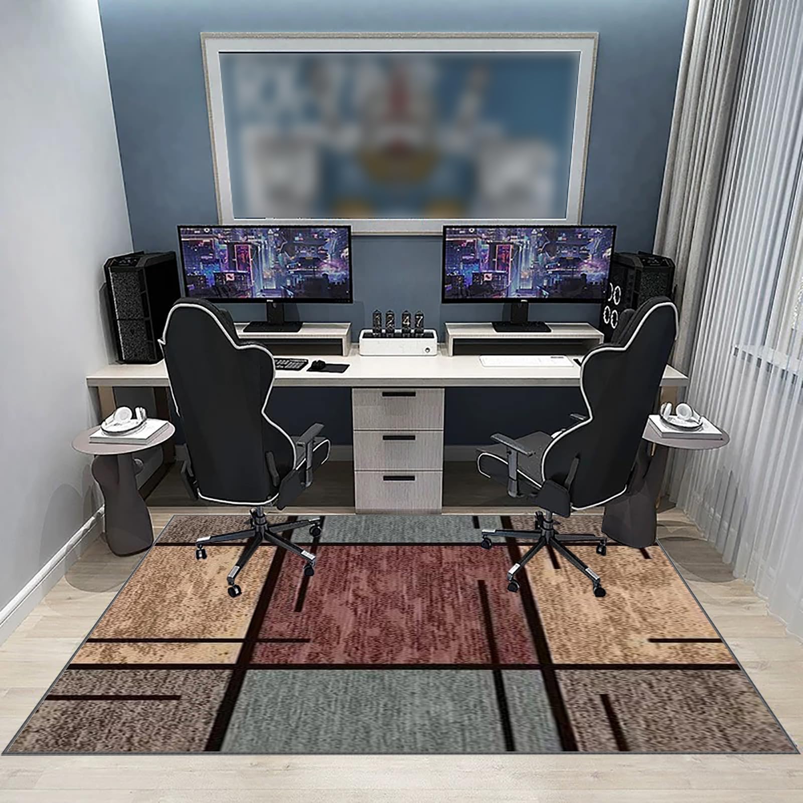 Bodenschutzmatte Bürostuhl Teppich Unterlage, Gamer Teppich, Stuhlmatte für Hartböden, Kratzfeste Bürostuhl Unterlage für Büro und Zuhause, Schreibtischstuhl, Unterlage für Laminat 140 x 160 cm