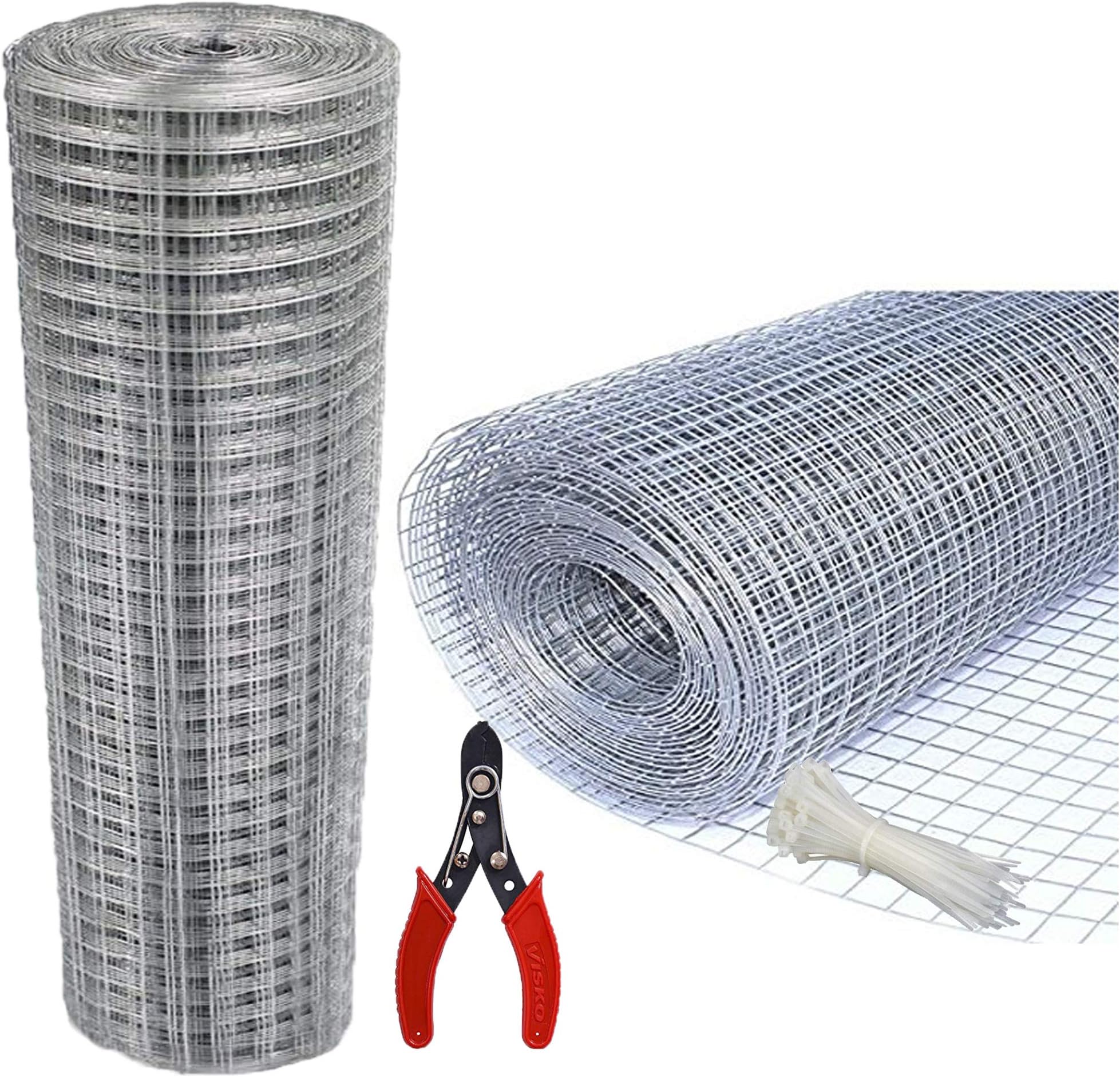 SAI PRASEEDA Welding Wire Garden Fencing Iron Net With 18 Guage Anti Bird 4Feet/40Feet Netting Uv Stablized With 6 Months Guarantee Free 1 Cutter,100 Pvc Wire Tags, Silver