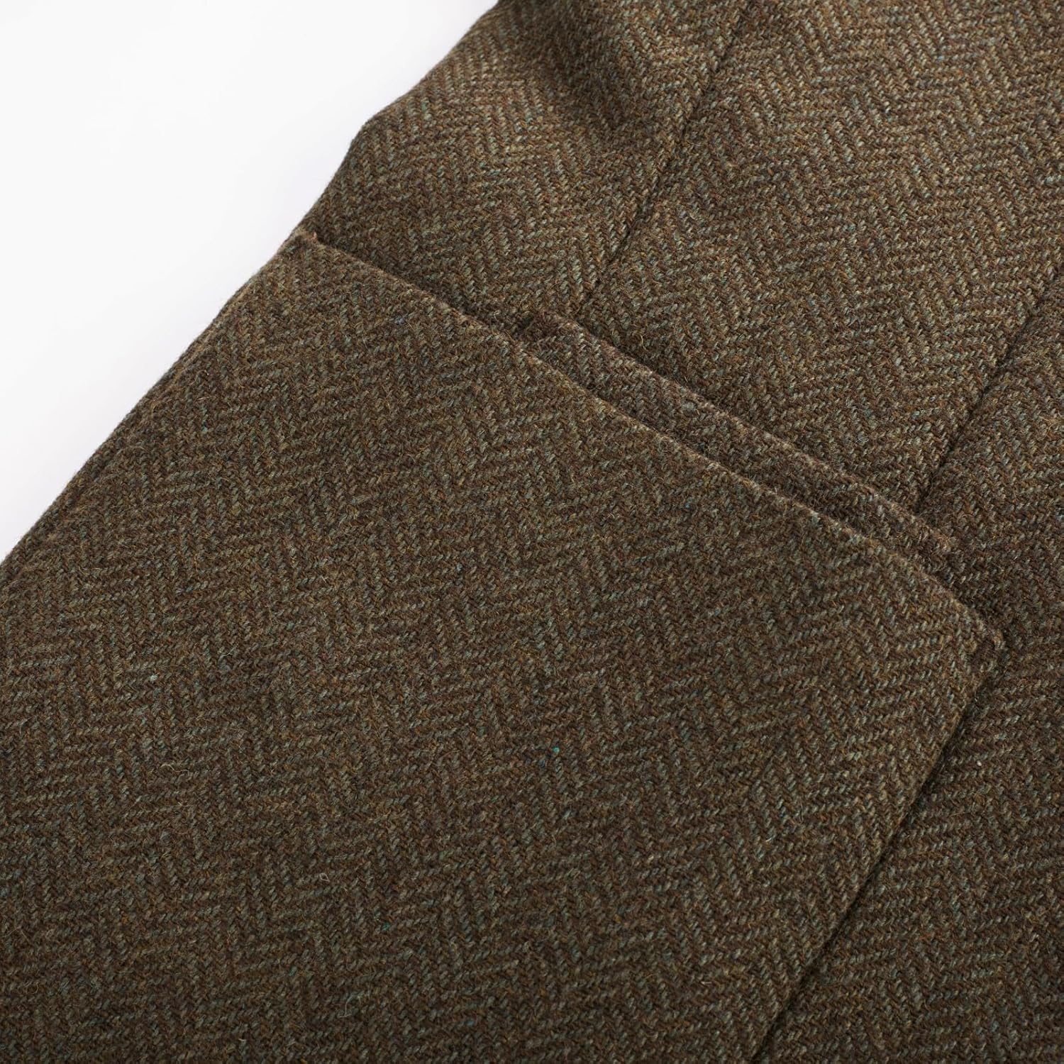 PJ PAUL JONES Mens Blazer Vintage Herringbone Tweed Blazer Two Button Wool Blend Sport Coat with Pocket Square - Image 5