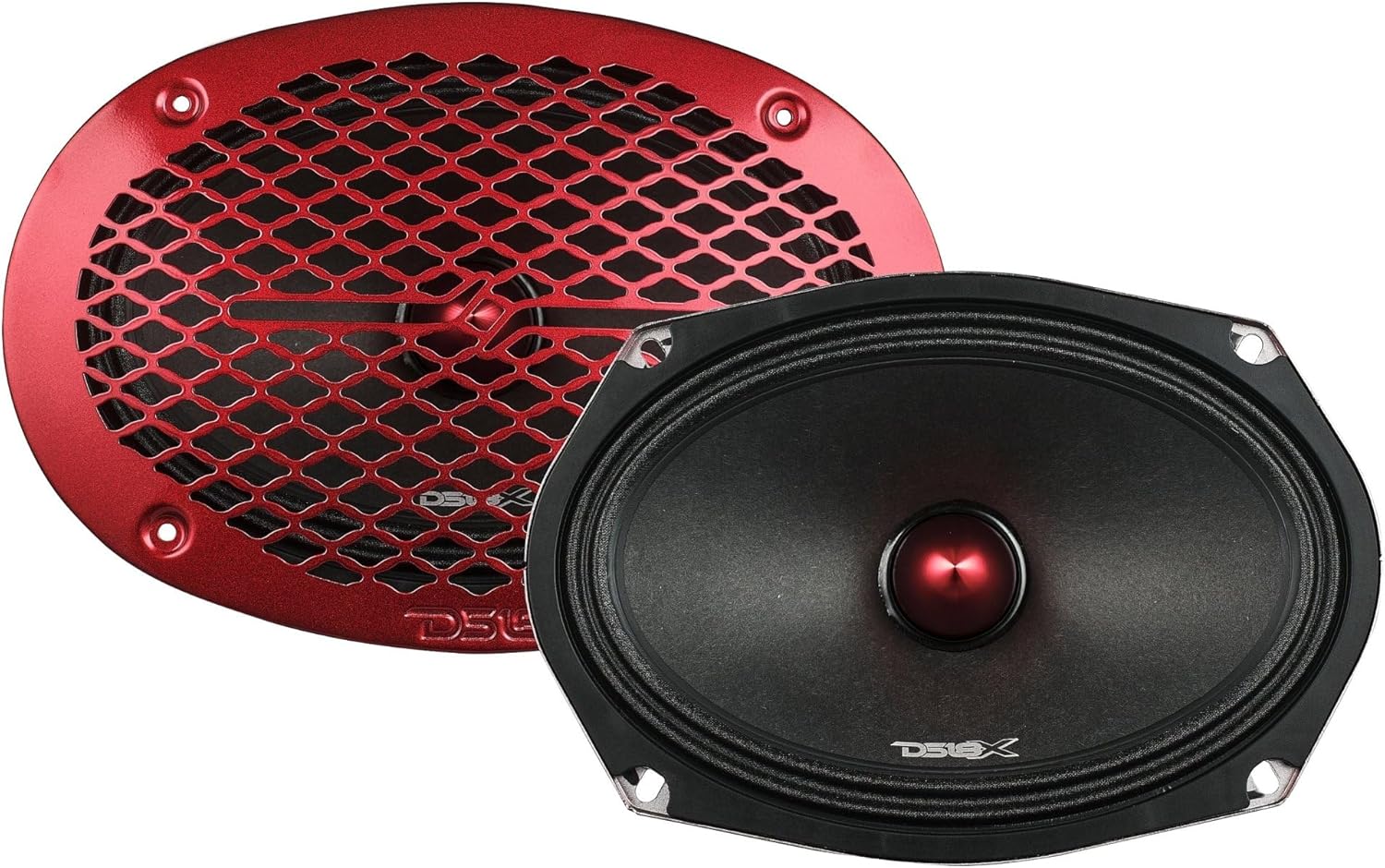 DS18 PRO-X694 BM Loudspeaker - 6x9, Midrange, Red Aluminum Bullet, 400W Max, 200W RMS, 4 Ohms Door Speakers Car,Truck and Motorcycle Stereo Sound System (1 Speaker) (Renewed)
