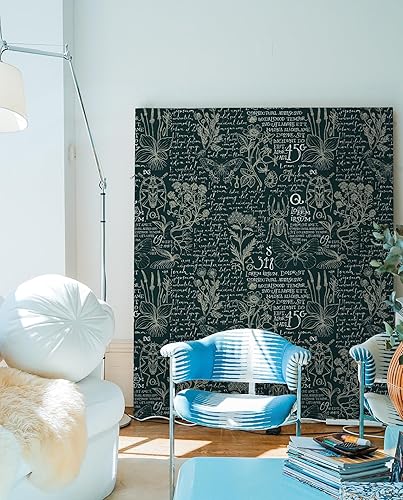 Miniatura 2 de Fiula Papel tapiz floral para despegar y pegar, papel tapiz azul de 16.1 x 393 pulgadas, papel tapiz extraíble, autoadhesivo, decorativo, para