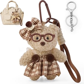 Teddy Bear&Bunny Bag Charms, Plush Keychain for Purse and Backpack