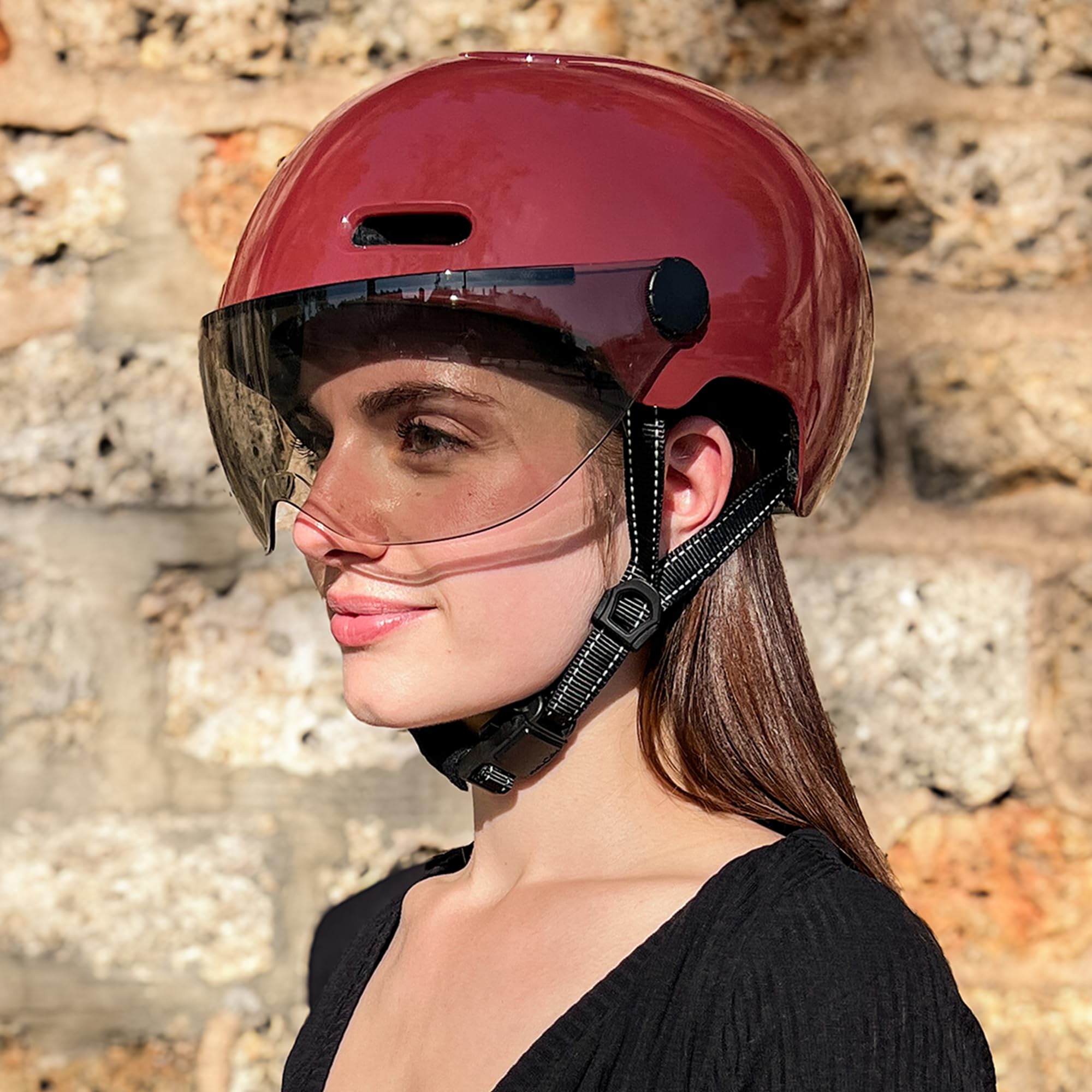 Cosmo Connected Cosmo Fusion+ Casque Intelligent Vélo Trottinette Visière Adulte Clignotants Feu Freinage Automatique Détection Chute