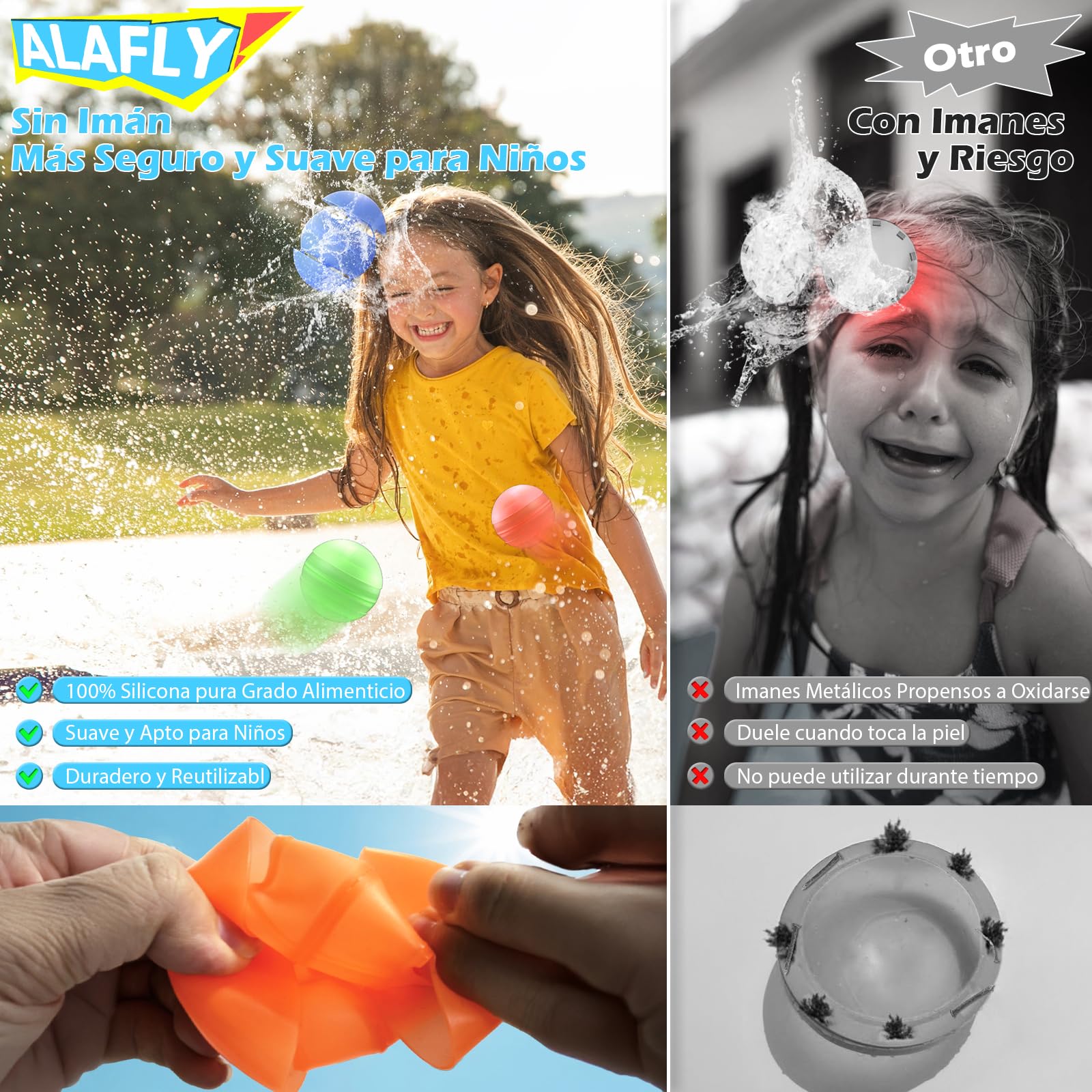 8 Globos De Agua Reutilizables Con Llenado Rápido | Sellado Dobble Sin Imanes | Juguetes De Verano Para Niños Y Adultos